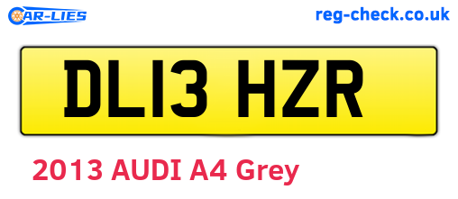 DL13HZR are the vehicle registration plates.