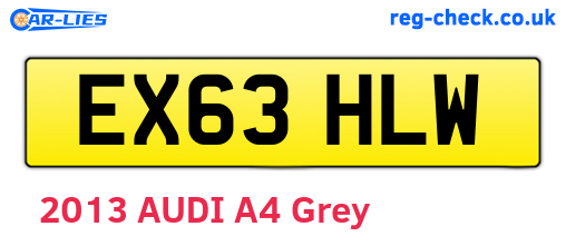 EX63HLW are the vehicle registration plates.