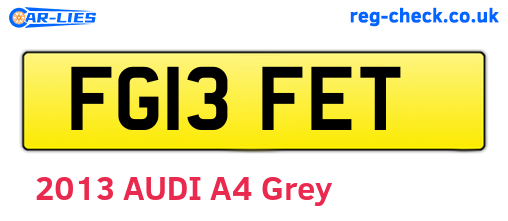 FG13FET are the vehicle registration plates.