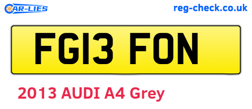 FG13FON are the vehicle registration plates.