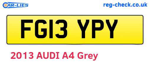 FG13YPY are the vehicle registration plates.