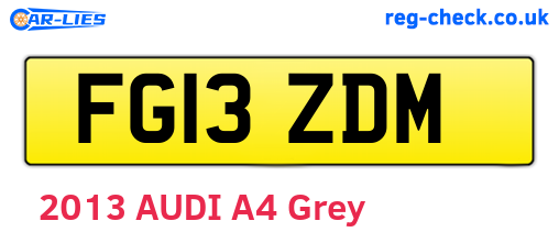 FG13ZDM are the vehicle registration plates.