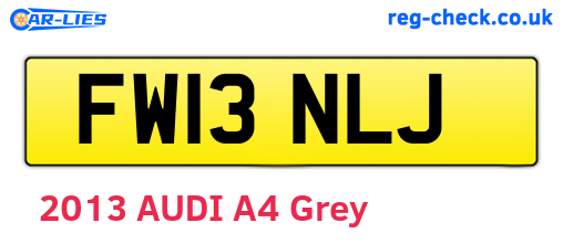 FW13NLJ are the vehicle registration plates.