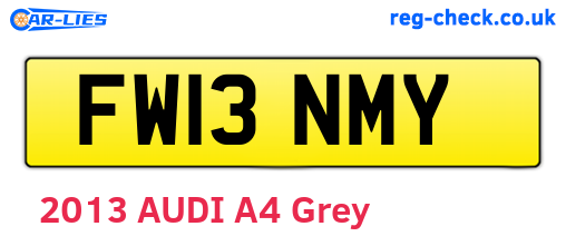 FW13NMY are the vehicle registration plates.