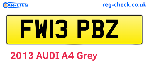 FW13PBZ are the vehicle registration plates.