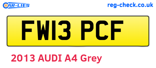 FW13PCF are the vehicle registration plates.