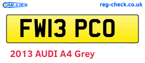 FW13PCO are the vehicle registration plates.