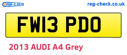 FW13PDO are the vehicle registration plates.