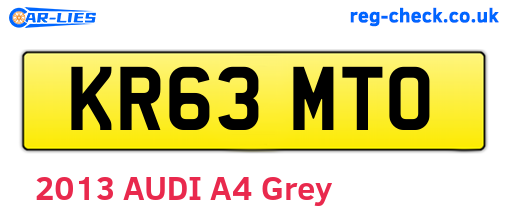 KR63MTO are the vehicle registration plates.