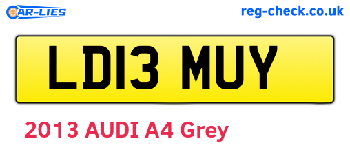 LD13MUY are the vehicle registration plates.