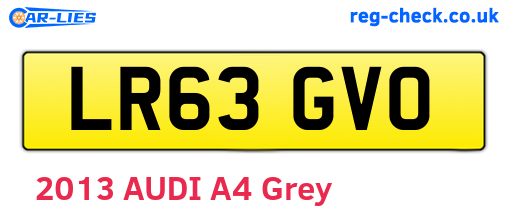 LR63GVO are the vehicle registration plates.
