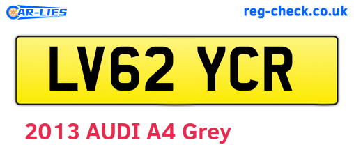 LV62YCR are the vehicle registration plates.