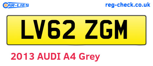 LV62ZGM are the vehicle registration plates.