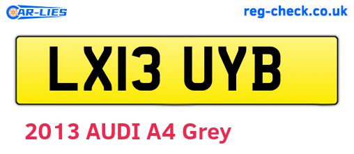 LX13UYB are the vehicle registration plates.