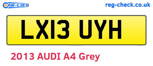 LX13UYH are the vehicle registration plates.