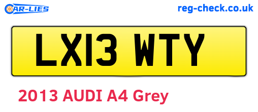 LX13WTY are the vehicle registration plates.