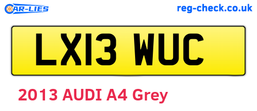 LX13WUC are the vehicle registration plates.
