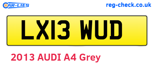 LX13WUD are the vehicle registration plates.