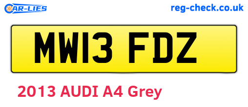 MW13FDZ are the vehicle registration plates.