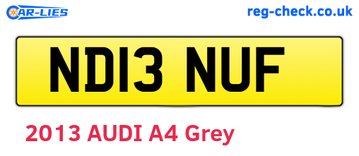 ND13NUF are the vehicle registration plates.