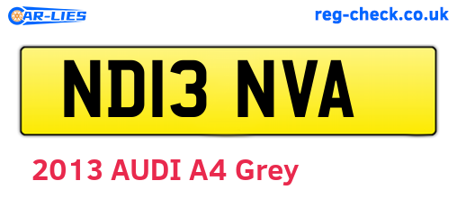 ND13NVA are the vehicle registration plates.