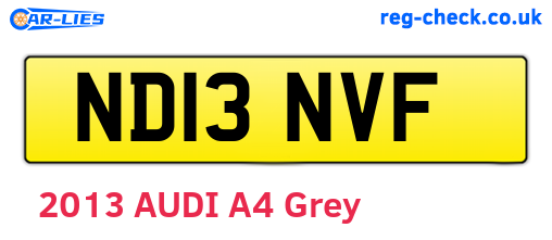 ND13NVF are the vehicle registration plates.