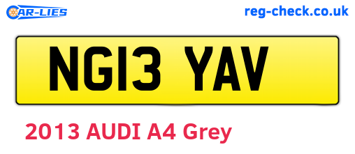 NG13YAV are the vehicle registration plates.