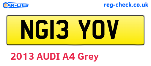 NG13YOV are the vehicle registration plates.