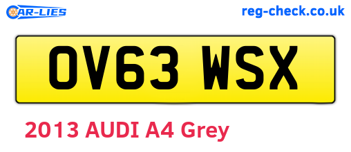 OV63WSX are the vehicle registration plates.
