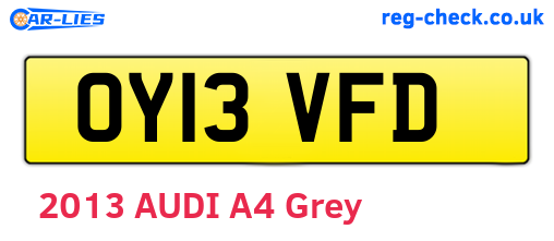 OY13VFD are the vehicle registration plates.
