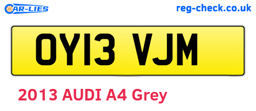OY13VJM are the vehicle registration plates.