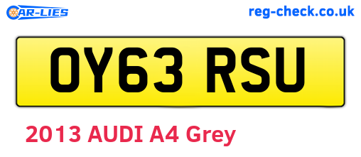 OY63RSU are the vehicle registration plates.