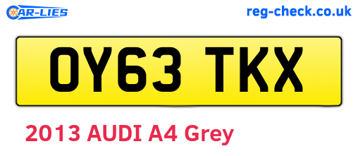 OY63TKX are the vehicle registration plates.