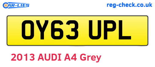 OY63UPL are the vehicle registration plates.