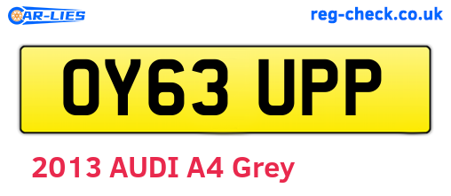 OY63UPP are the vehicle registration plates.