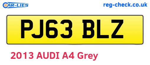 PJ63BLZ are the vehicle registration plates.