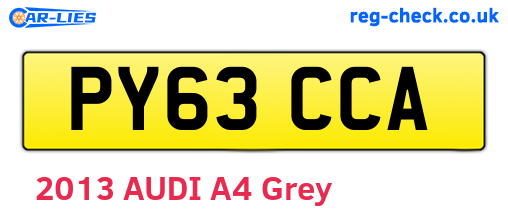 PY63CCA are the vehicle registration plates.