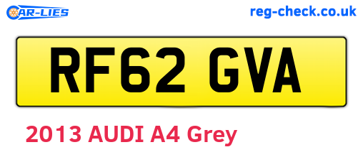 RF62GVA are the vehicle registration plates.