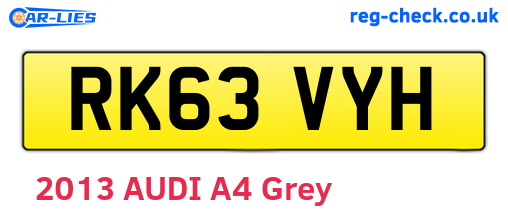 RK63VYH are the vehicle registration plates.