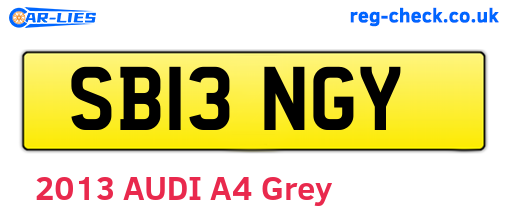 SB13NGY are the vehicle registration plates.