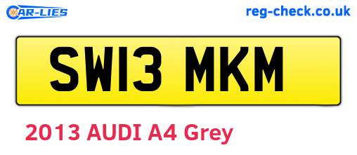 SW13MKM are the vehicle registration plates.
