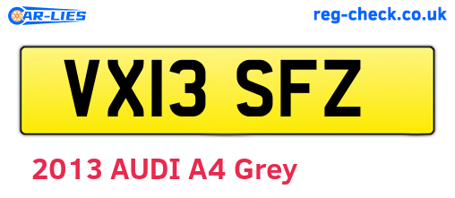 VX13SFZ are the vehicle registration plates.