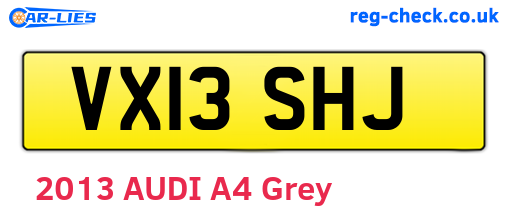 VX13SHJ are the vehicle registration plates.