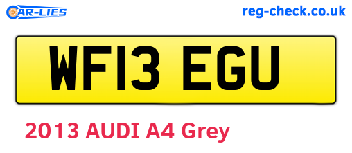 WF13EGU are the vehicle registration plates.