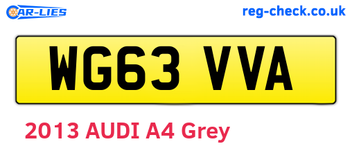 WG63VVA are the vehicle registration plates.