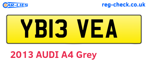 YB13VEA are the vehicle registration plates.