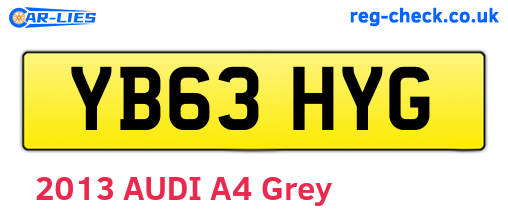 YB63HYG are the vehicle registration plates.