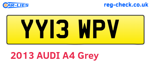 YY13WPV are the vehicle registration plates.