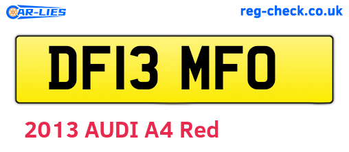 DF13MFO are the vehicle registration plates.