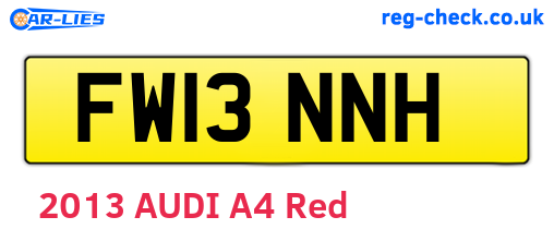 FW13NNH are the vehicle registration plates.
